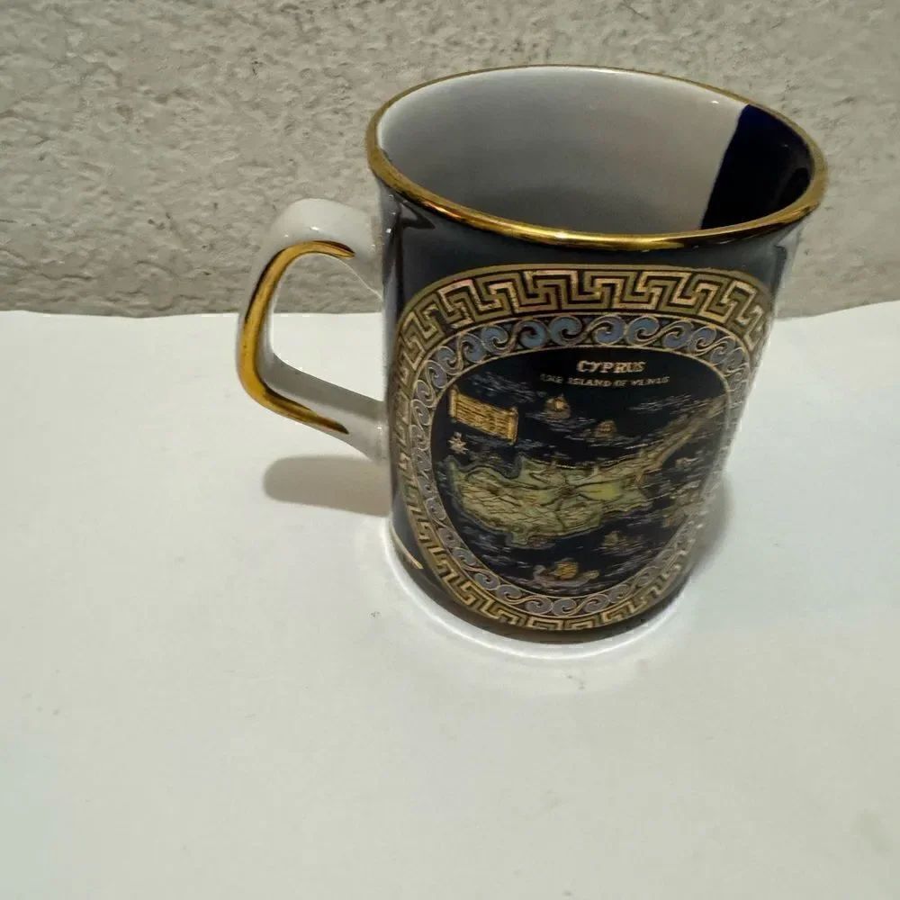 Cyprus Greece Handmade With 24k Gold Accents Travel Mug G14